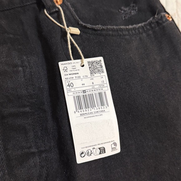 MNG  Black Denim Shorts with Tag Attached - Picture 9 of 10